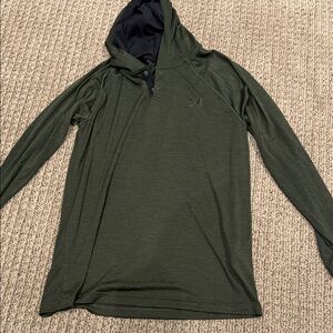 Under Armour Men's Olive Hooded Longsleeve with Buttons